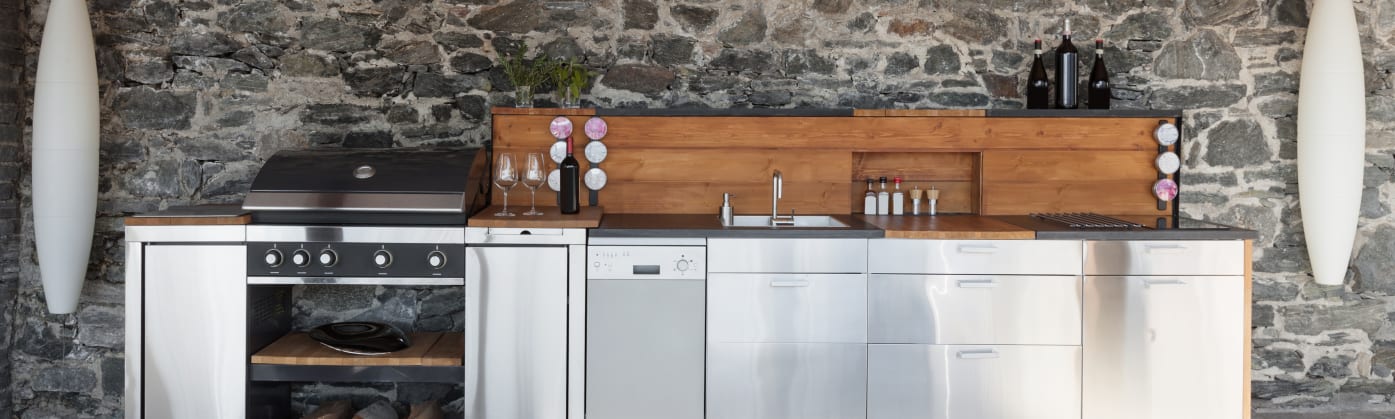 An outdoor kitchen setup